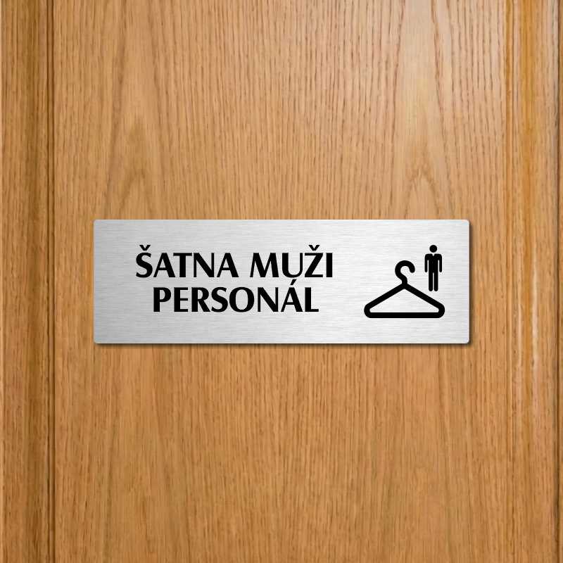 Šatna muži personál, 240x79mm, zlatá popiska s imitacemi šroubků